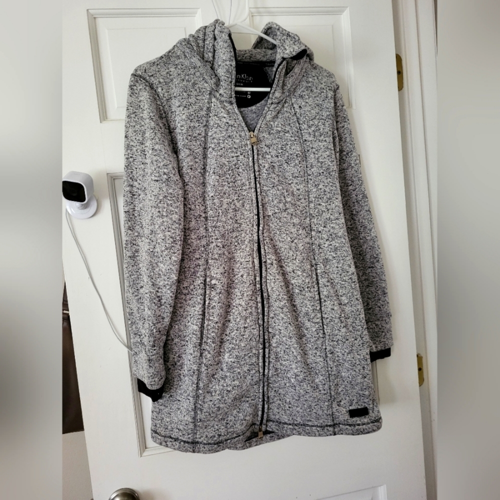 Calvin Klein Tunic Sweatshirt Zip Up with Hood
